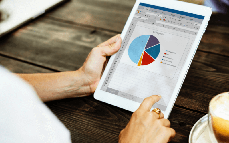 Tablet with some statistics